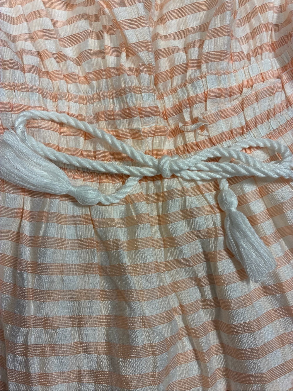 Moon River Striped Poplin Puff Sleeve Tiered Midi Dress - Picture 8 of 13